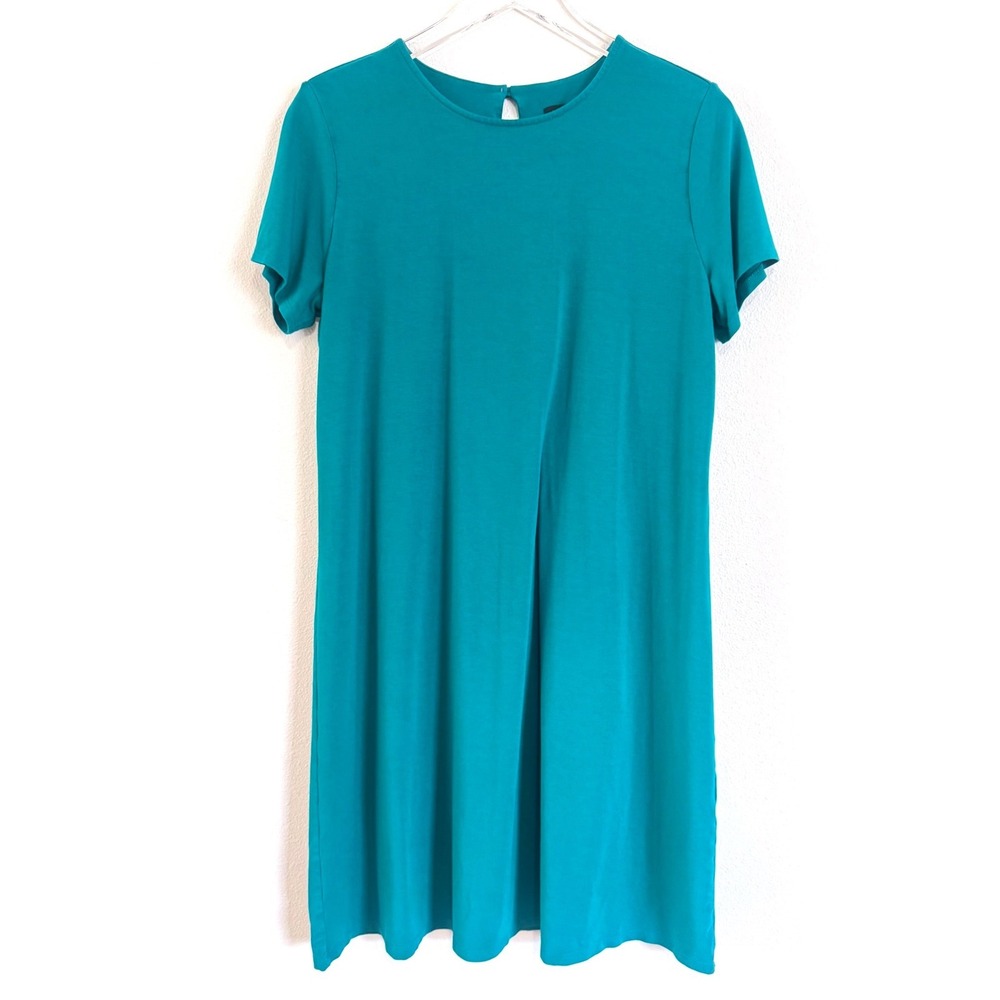 J. Jill Wearever Collection Teal Short Sleeve Midi T-Shirt Dress